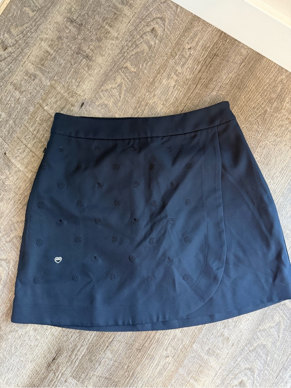 G/FORE Navy Embroidered Wrap golf Skirt